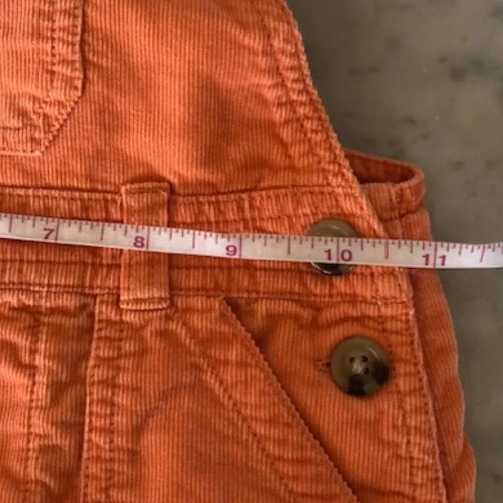 RALPH LAUREN Y2K Corduroy Orange Overall Jumper Dress 4